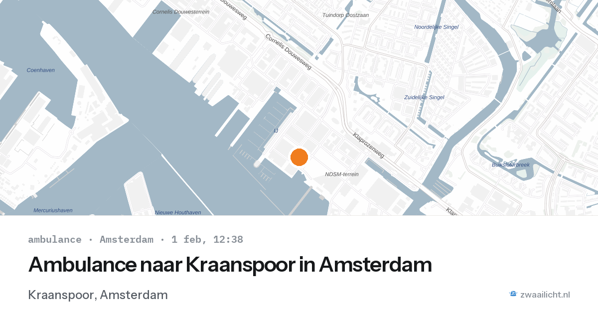 Ambulance naar Kraanspoor in Amsterdam — 1 feb 2026