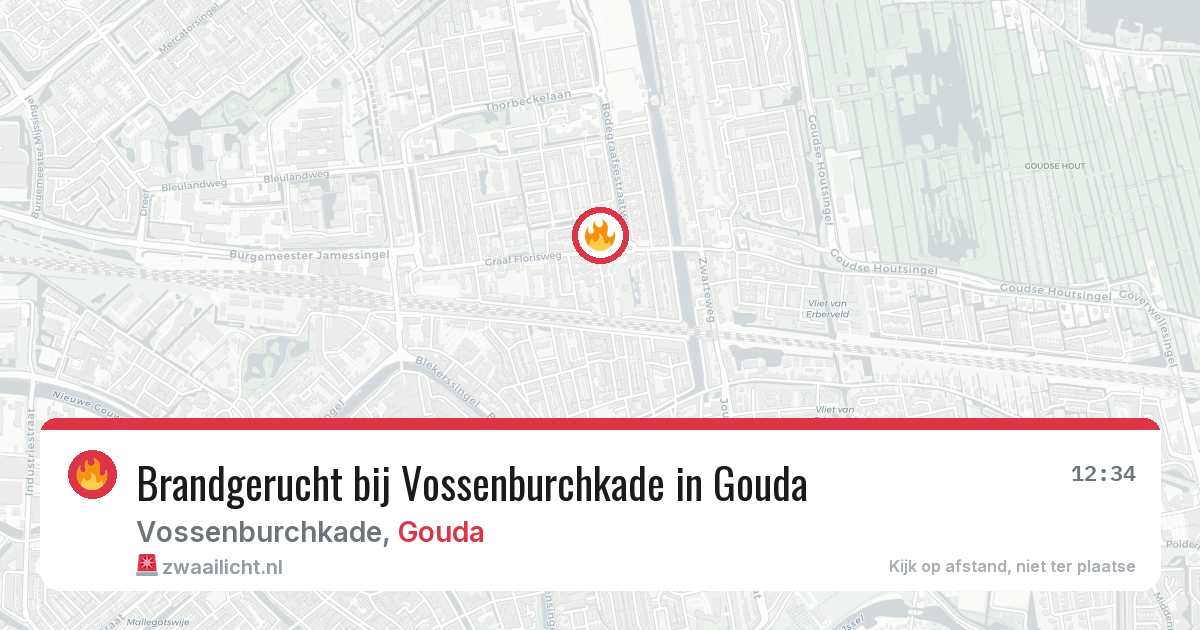 Brandgerucht bij Vossenburchkade in Gouda — 11 apr 2026