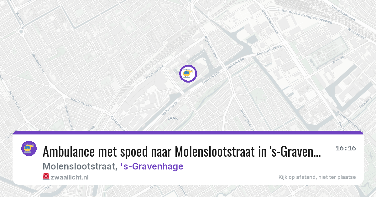 Ambulance met spoed naar Molenslootstraat in 's-Gravenhage — 7 jul 2026