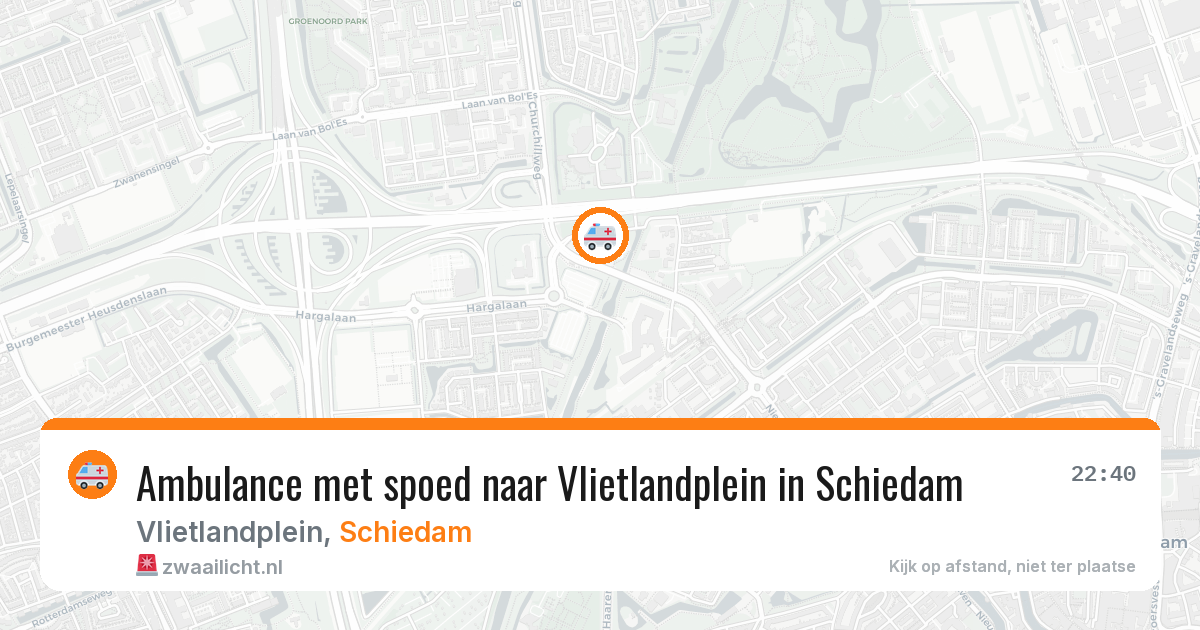 Ambulance met spoed naar Vlietlandplein in Schiedam — 10 aug 2026