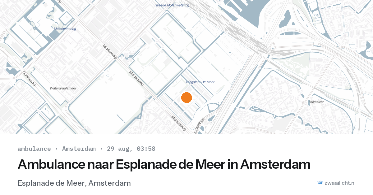 Ambulance naar Esplanade de Meer in Amsterdam — 29 aug 2026