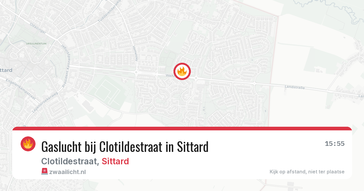 Gaslucht bij Clotildestraat in Sittard — 1 jun 2026