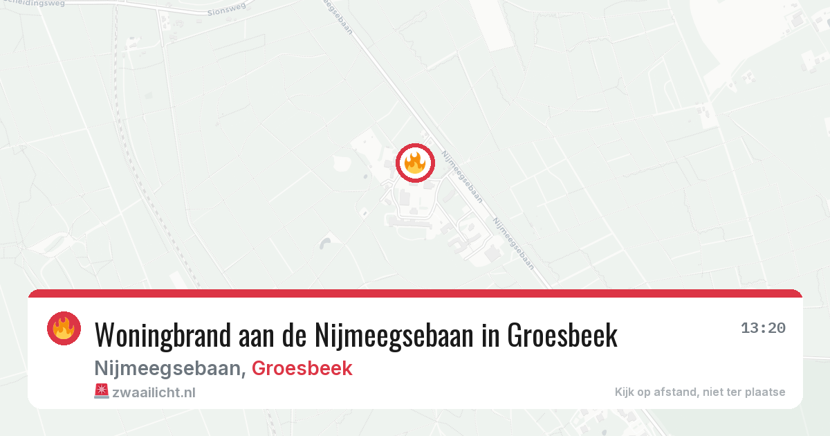 Woningbrand aan de Nijmeegsebaan in Groesbeek — 26 mei 2026