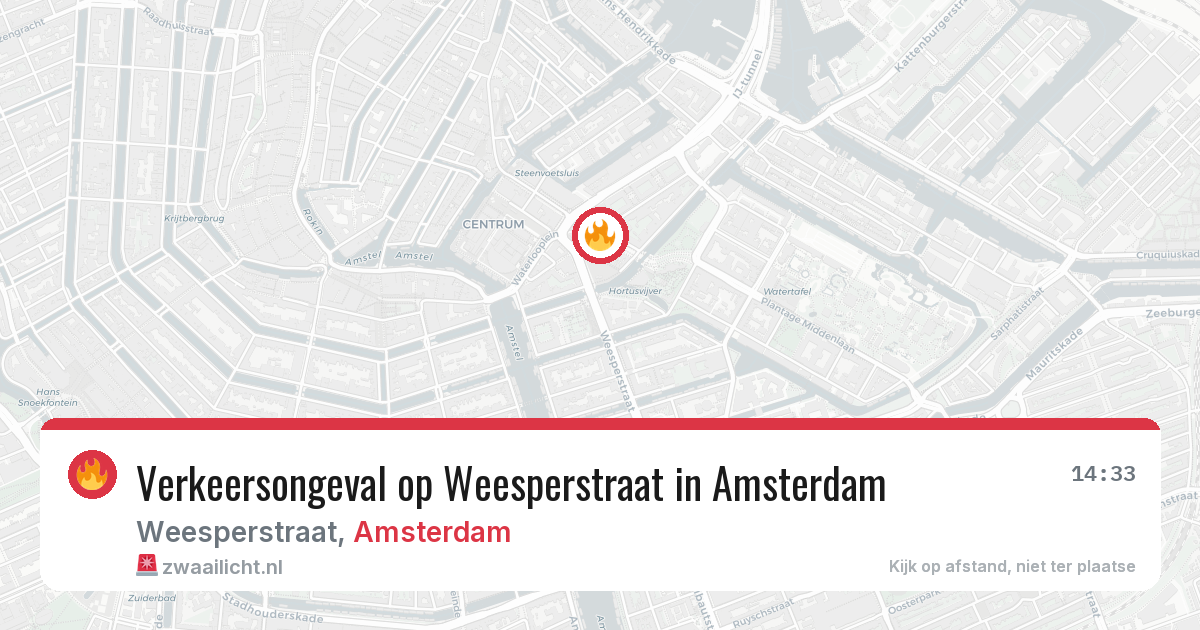 Verkeersongeval op Weesperstraat in Amsterdam — 15 jun 2026