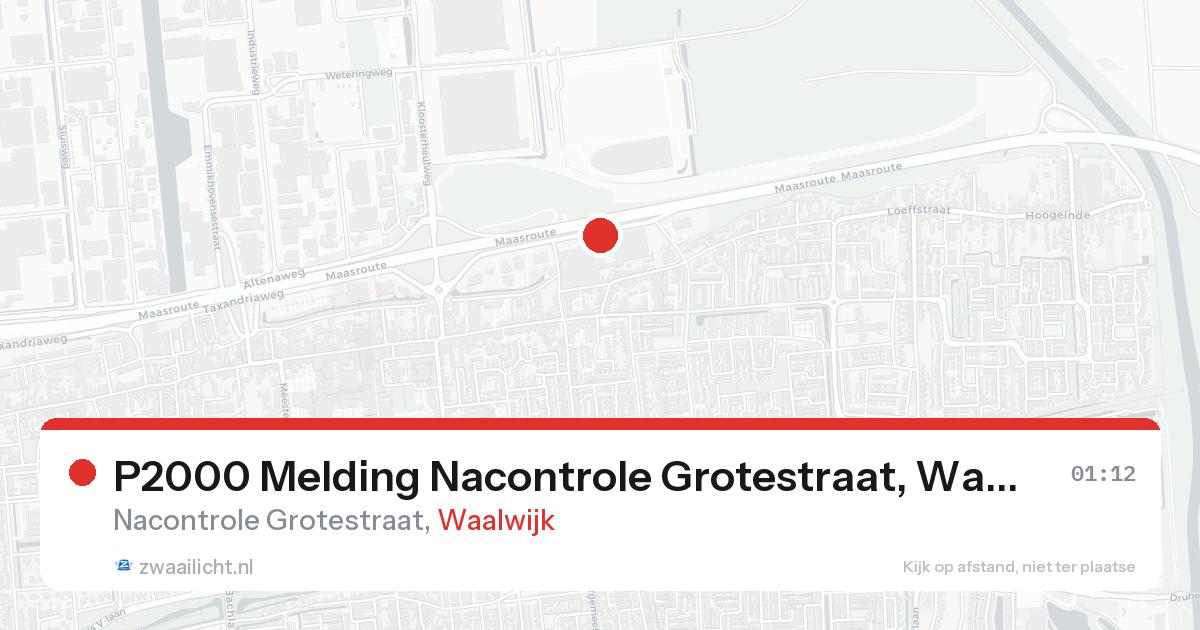 P2000 Melding Nacontrole Grotestraat, Waalwijk — 31 jan 2026