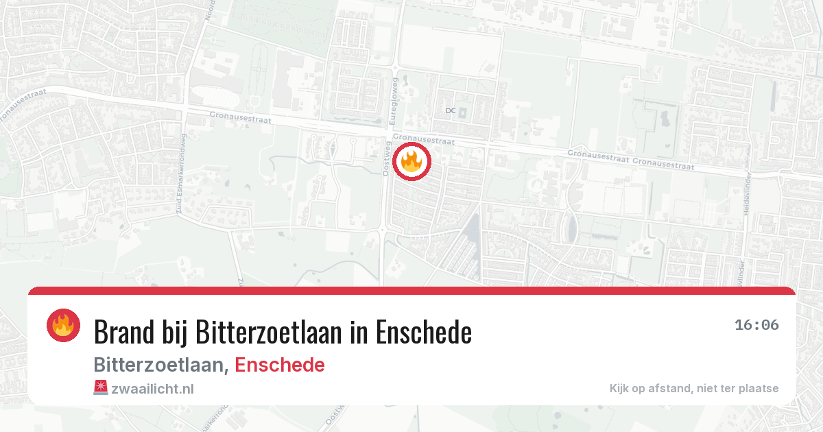Brand bij Bitterzoetlaan in Enschede — 22 mei 2026