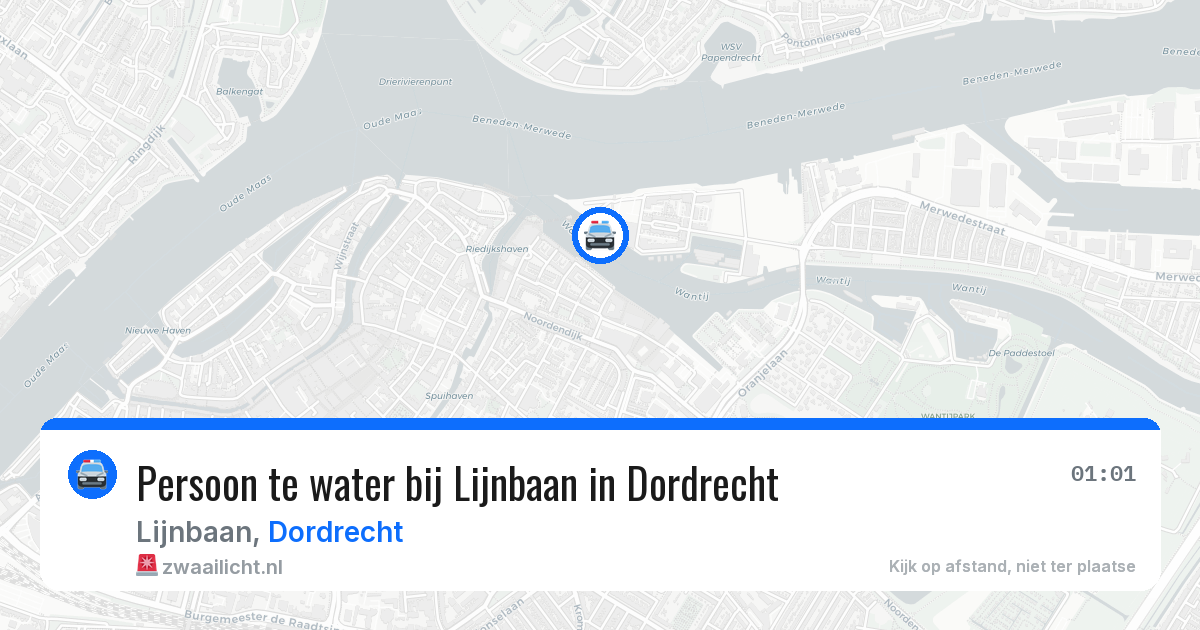 Persoon te water bij Lijnbaan in Dordrecht — 8 jul 2026