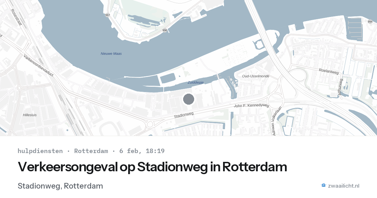 Verkeersongeval op Stadionweg in Rotterdam — 6 feb 2026