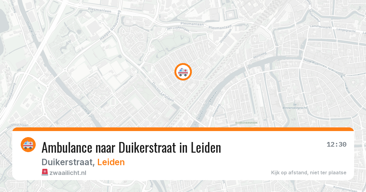 Ambulance naar Duikerstraat in Leiden — 28 jul 2026