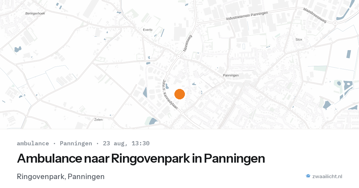 Ambulance naar Ringovenpark in Panningen — 23 aug 2026