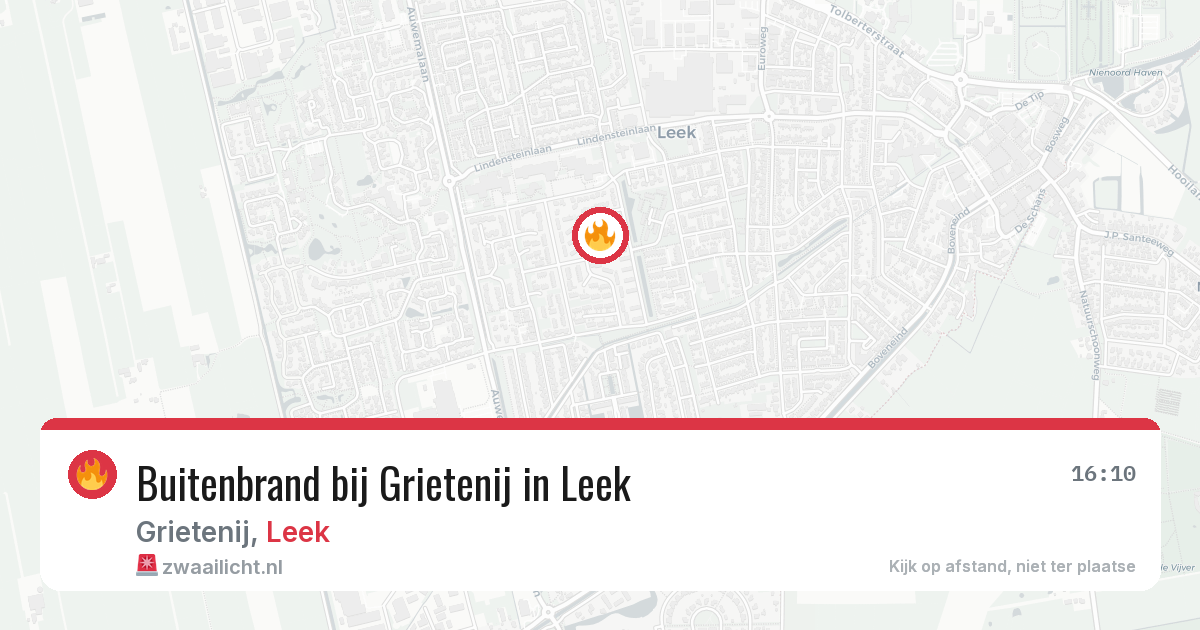 Buitenbrand bij Grietenij in Leek — 1 aug 2026
