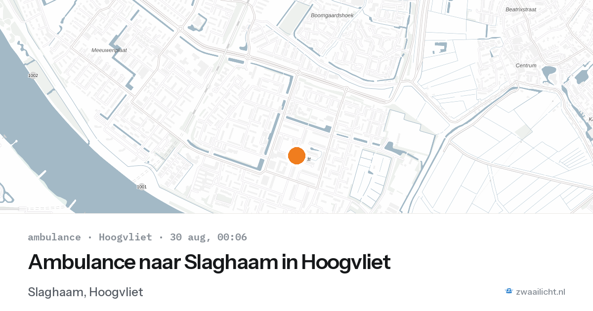 Ambulance naar Slaghaam in Hoogvliet — 29 aug 2026