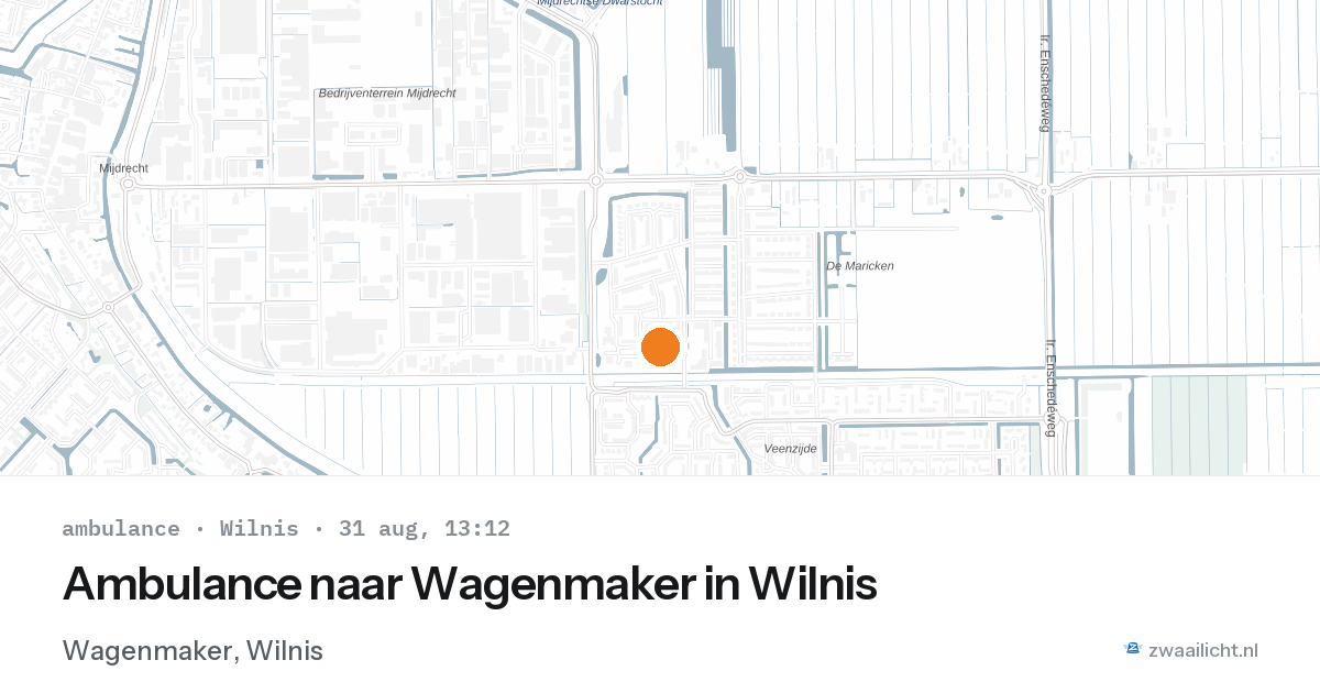 Ambulance naar Wagenmaker in Wilnis — 31 aug 2026