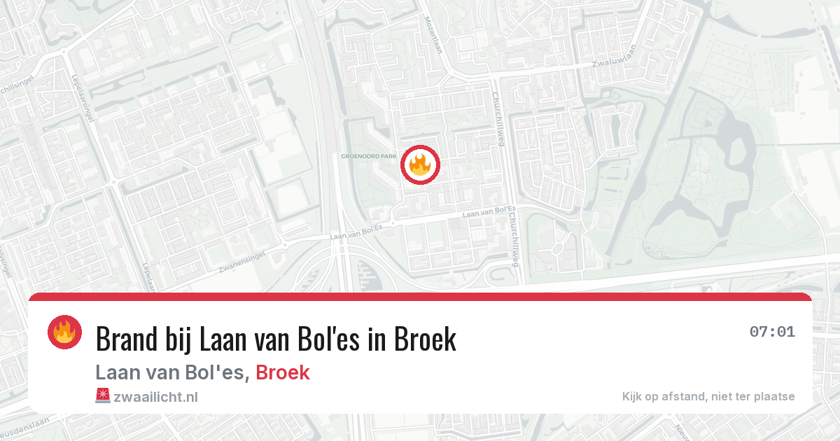 Brand bij Laan van Bol'es in Broek — 11 aug 2026