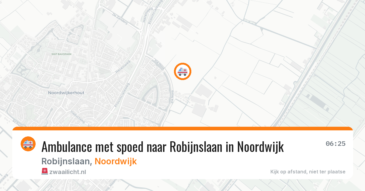 Ambulance met spoed naar Robijnslaan in Noordwijk — 12 aug 2026
