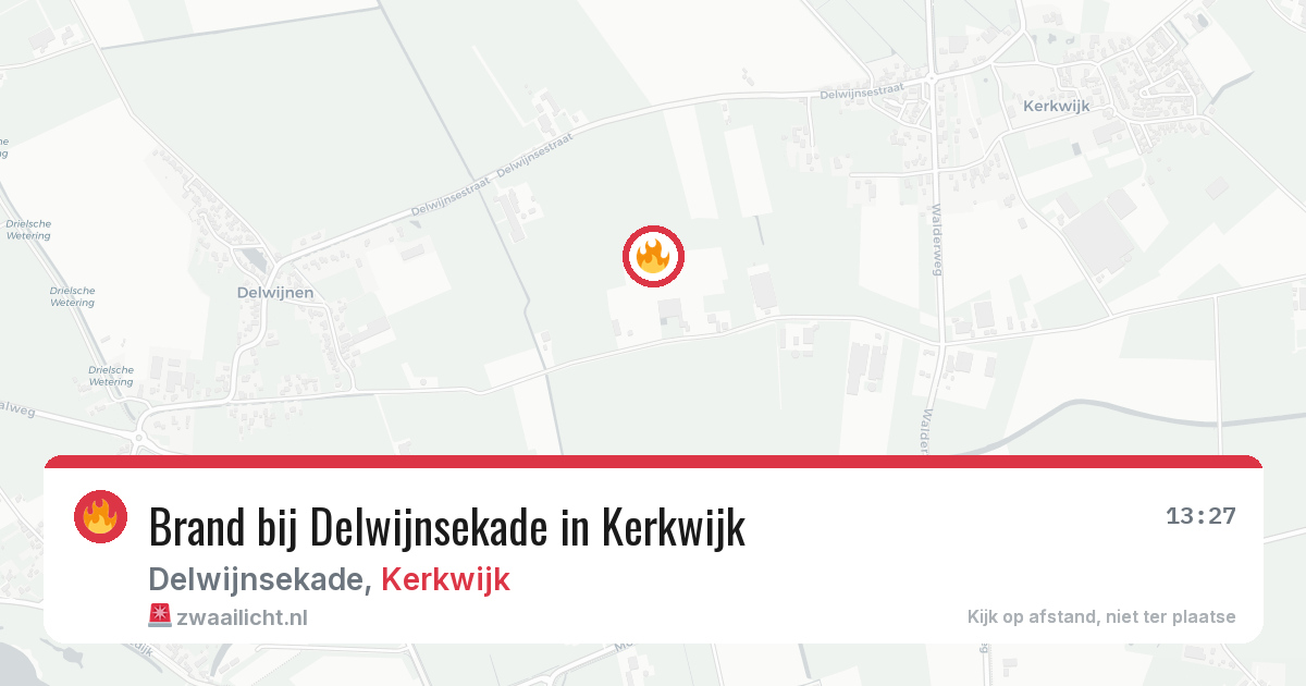Brand bij Delwijnsekade in Kerkwijk — 18 mei 2026