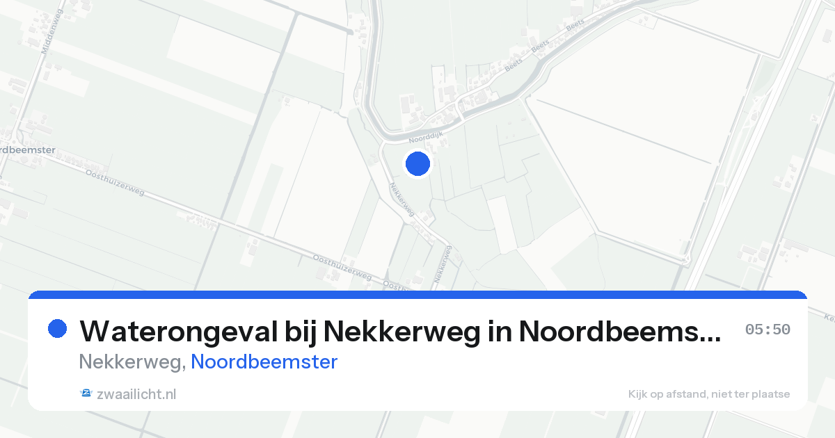 Waterongeval bij Nekkerweg in Noordbeemster — 21 aug 2026