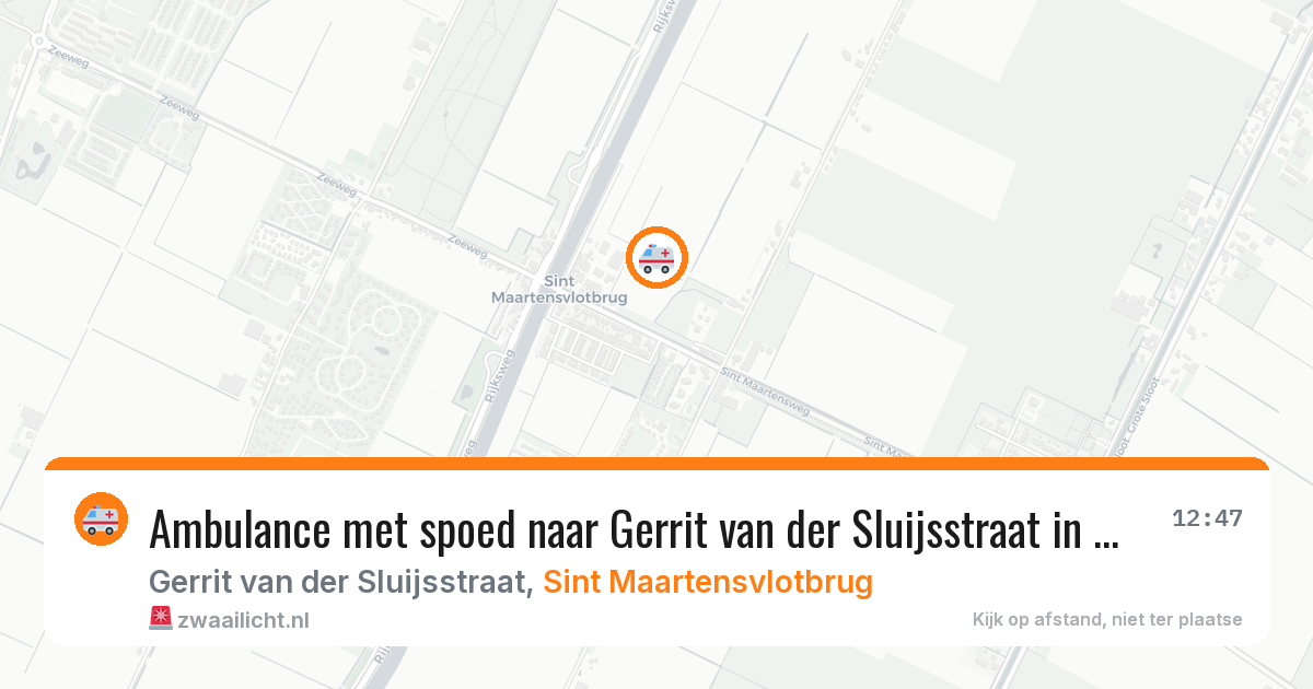 Ambulance met spoed naar Gerrit van der Sluijsstraat in Sint Maartensvlotbrug — 3 aug 2026