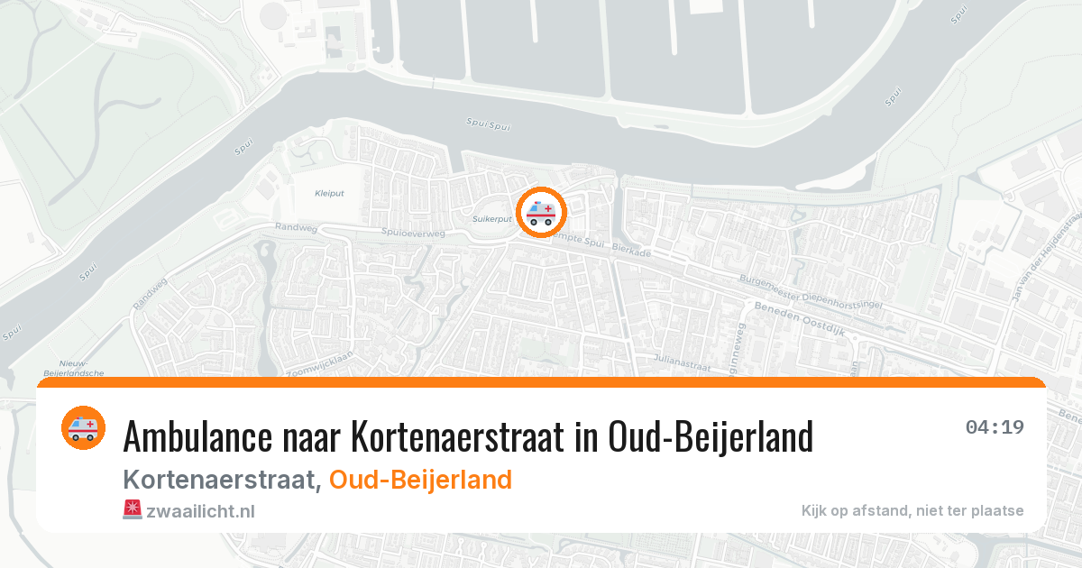 Ambulance naar Kortenaerstraat in Oud-Beijerland — 20 jun 2026