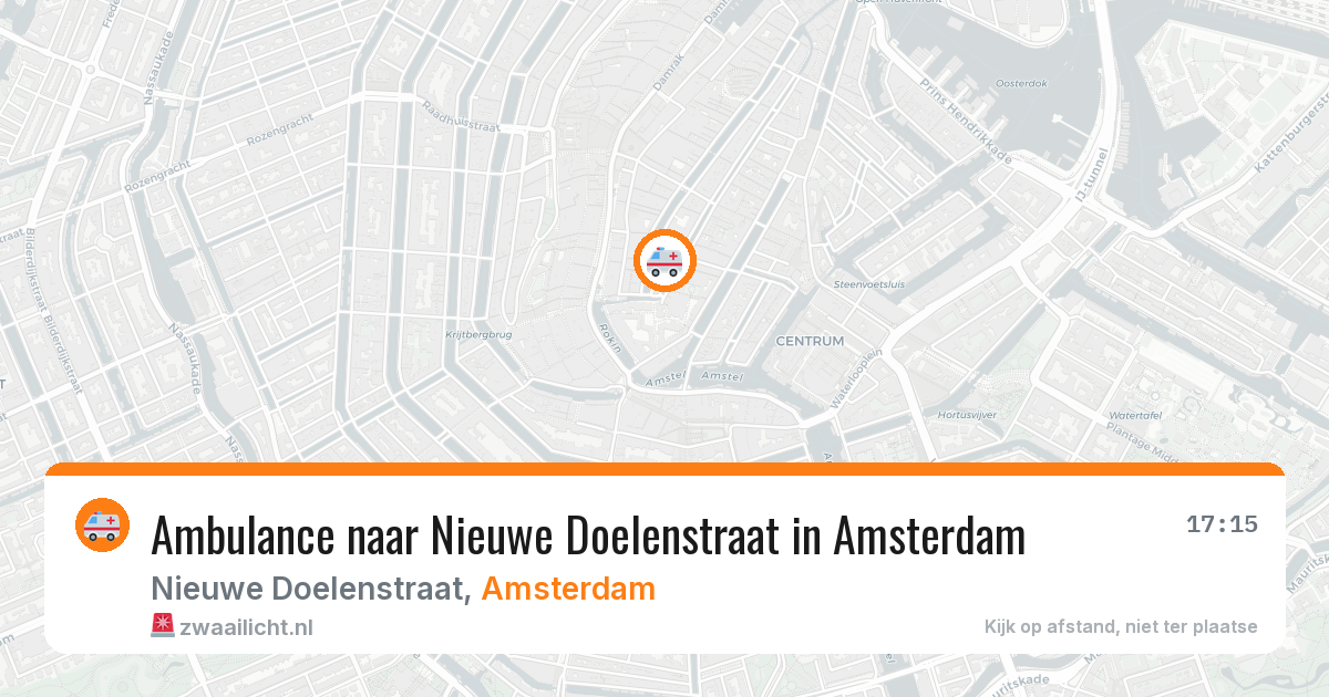 Ambulance naar Nieuwe Doelenstraat in Amsterdam — 15 jun 2026
