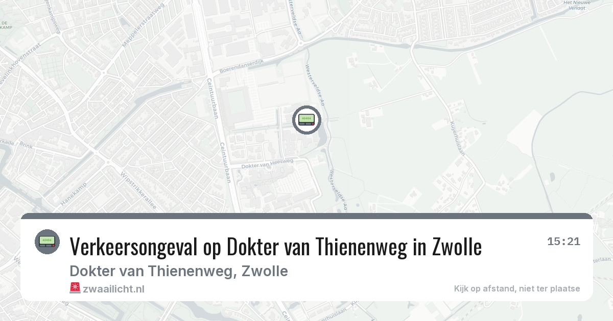 Verkeersongeval op Dokter van Thienenweg in Zwolle — 20 jul 2026
