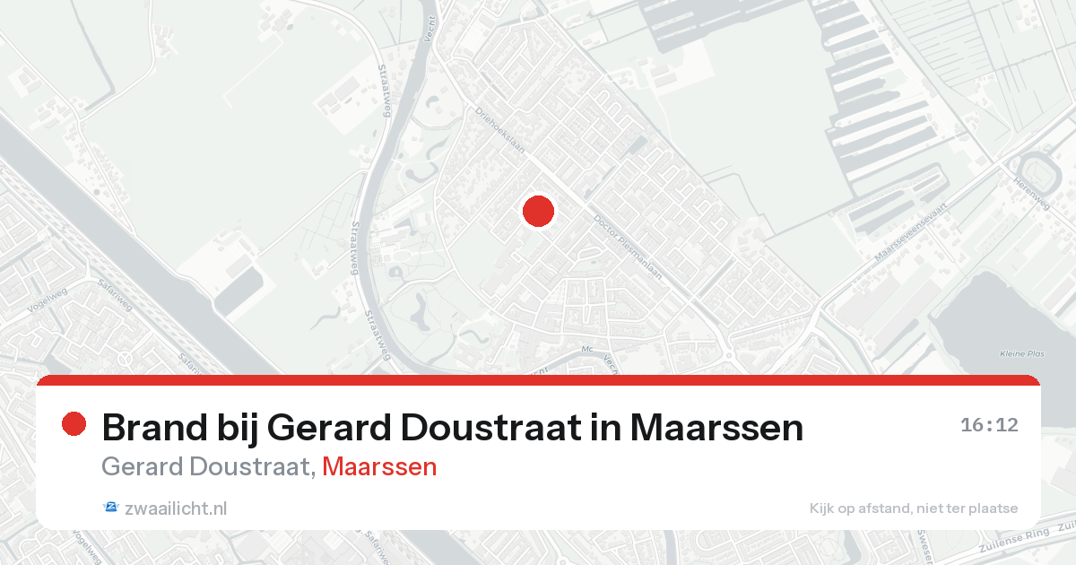 Brand bij Gerard Doustraat in Maarssen — 17 aug 2026