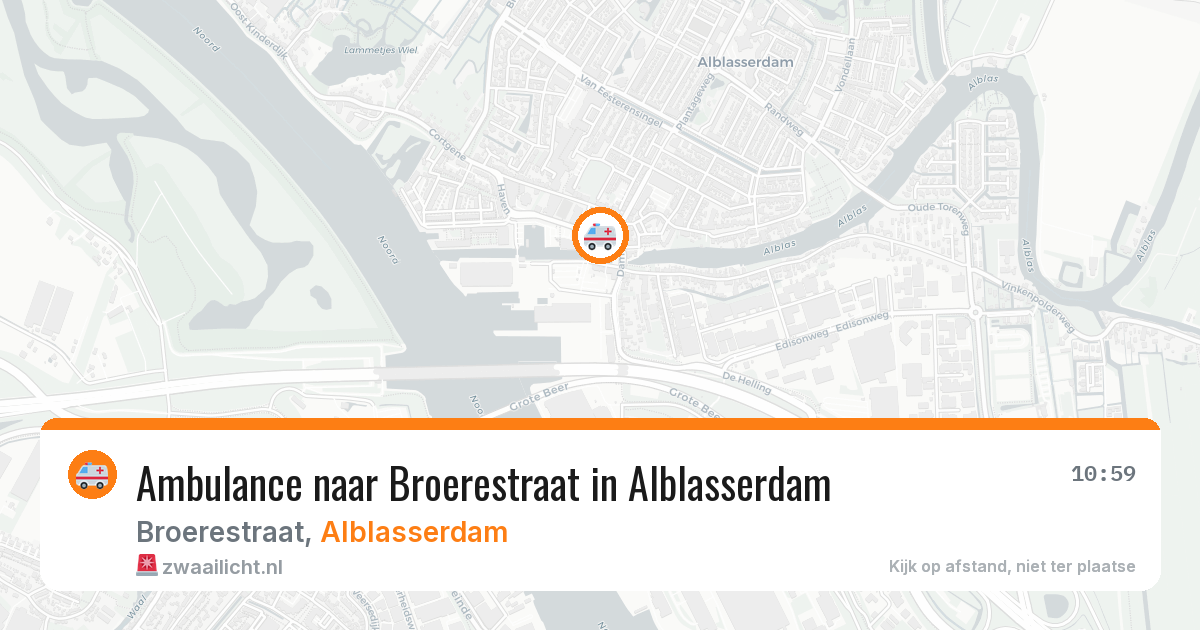Ambulance naar Broerestraat in Alblasserdam — 14 aug 2026