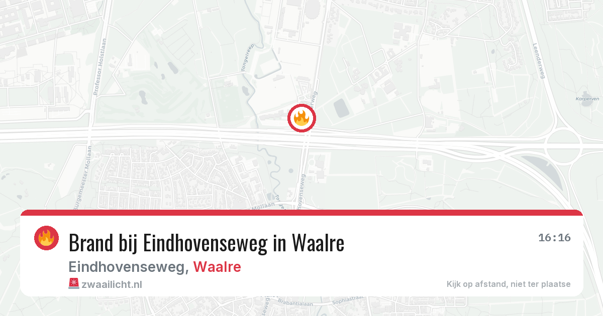 Brand bij Eindhovenseweg in Waalre — 12 mei 2026