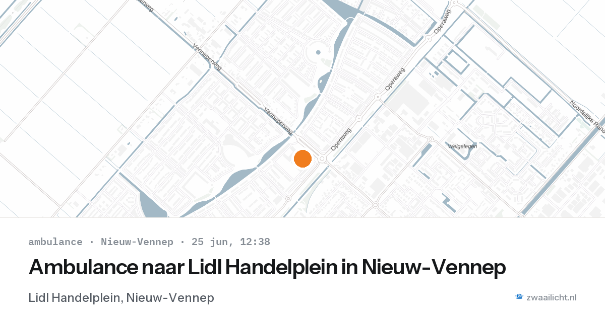 Ambulance naar Lidl Handelplein in Nieuw-Vennep — 25 jun 2026