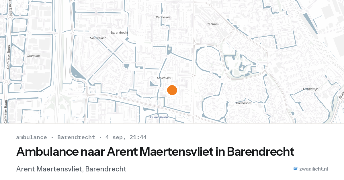 Ambulance naar Arent Maertensvliet in Barendrecht — 4 sep 2026