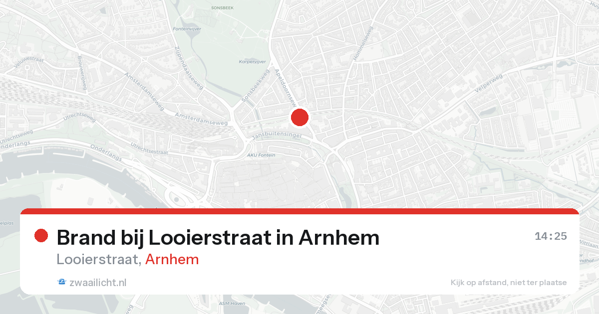 Brand bij Looierstraat in Arnhem — 17 aug 2026