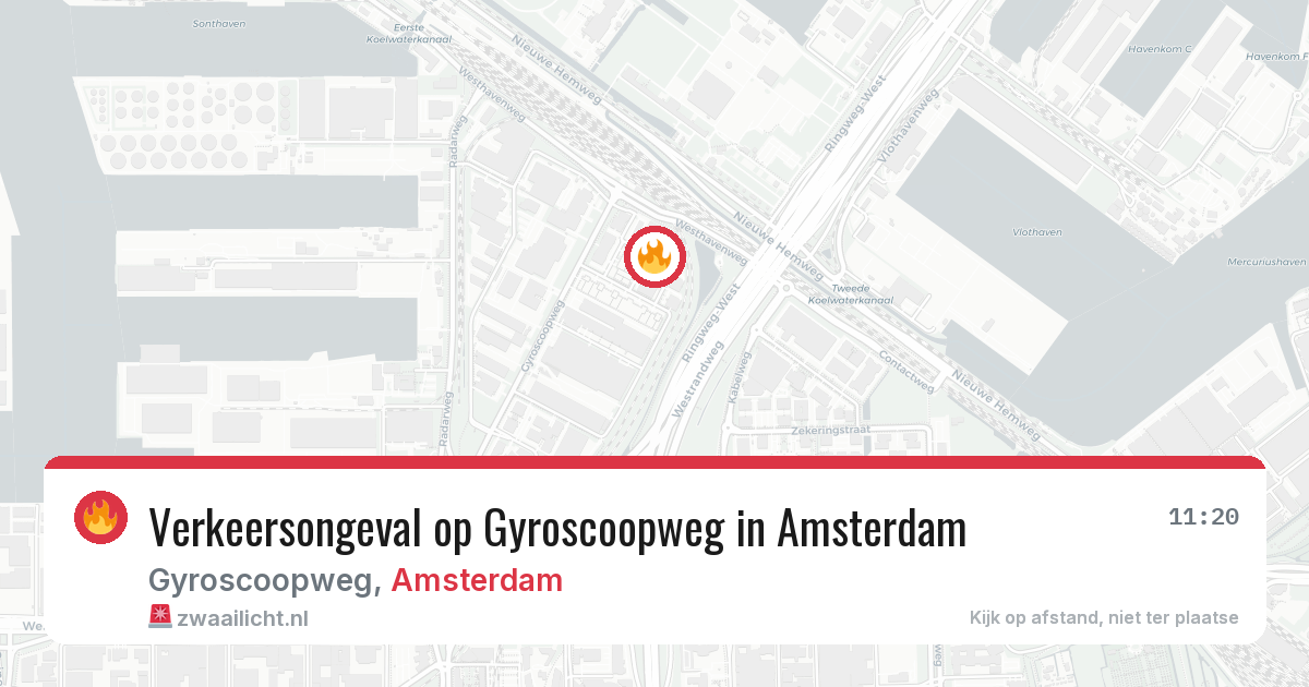 Verkeersongeval op Gyroscoopweg in Amsterdam — 24 jun 2026