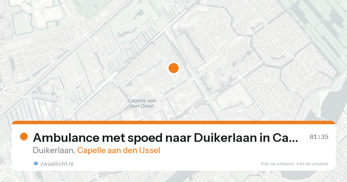 Ambulance met spoed naar Duikerlaan in Capelle aan den IJssel — 20 aug 2026