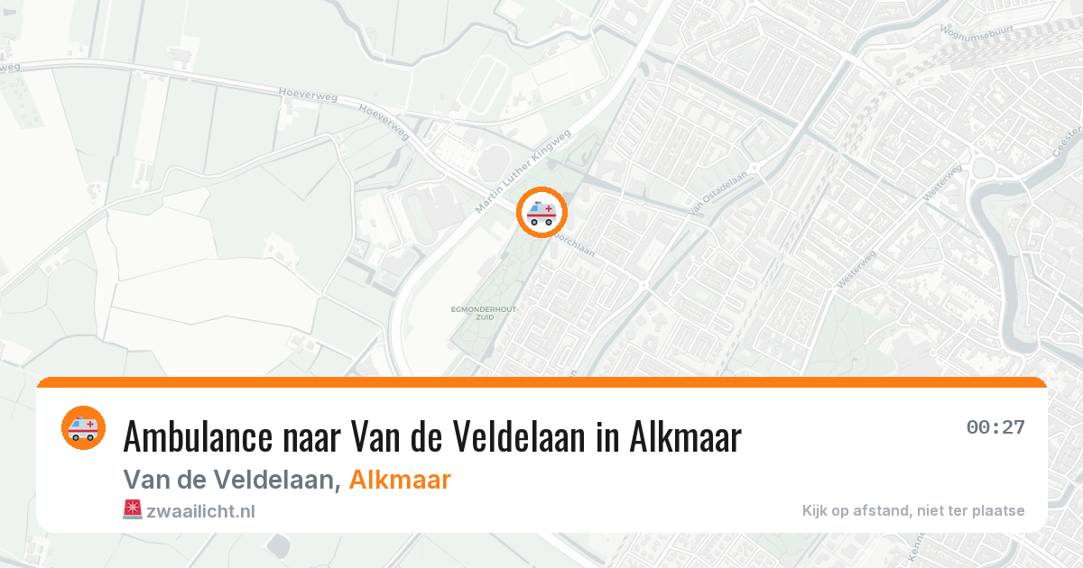 Ambulance naar Van de Veldelaan in Alkmaar — 28 jun 2026