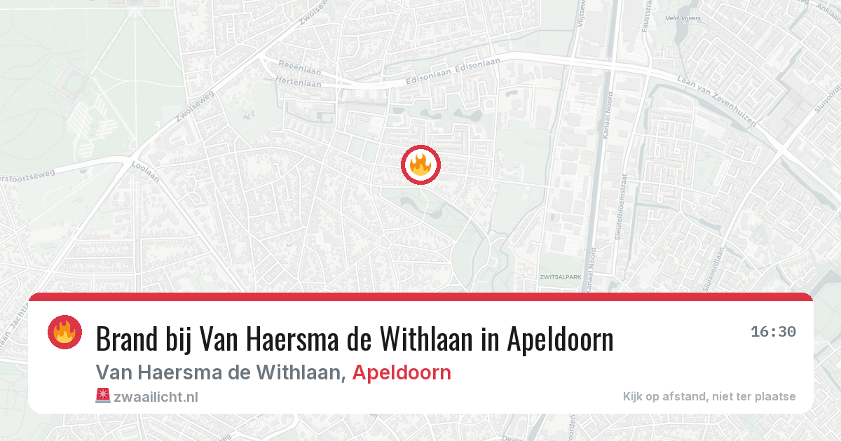 Brand bij Van Haersma de Withlaan in Apeldoorn — 27 jun 2026