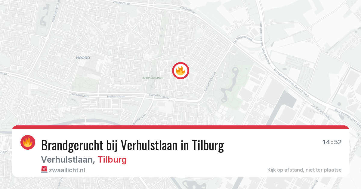 Brandgerucht bij Verhulstlaan in Tilburg — 31 jul 2026