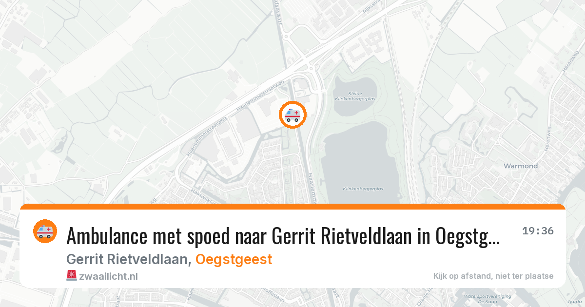 Ambulance met spoed naar Gerrit Rietveldlaan in Oegstgeest — 22 jun 2026