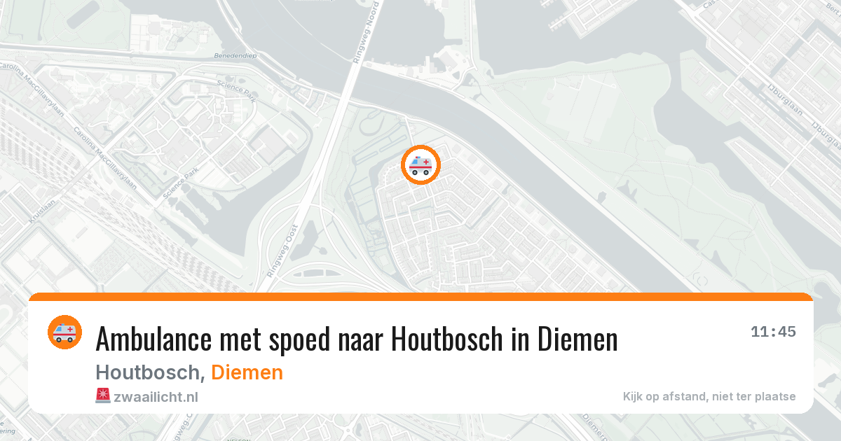 Ambulance met spoed naar Houtbosch in Diemen — 14 aug 2026