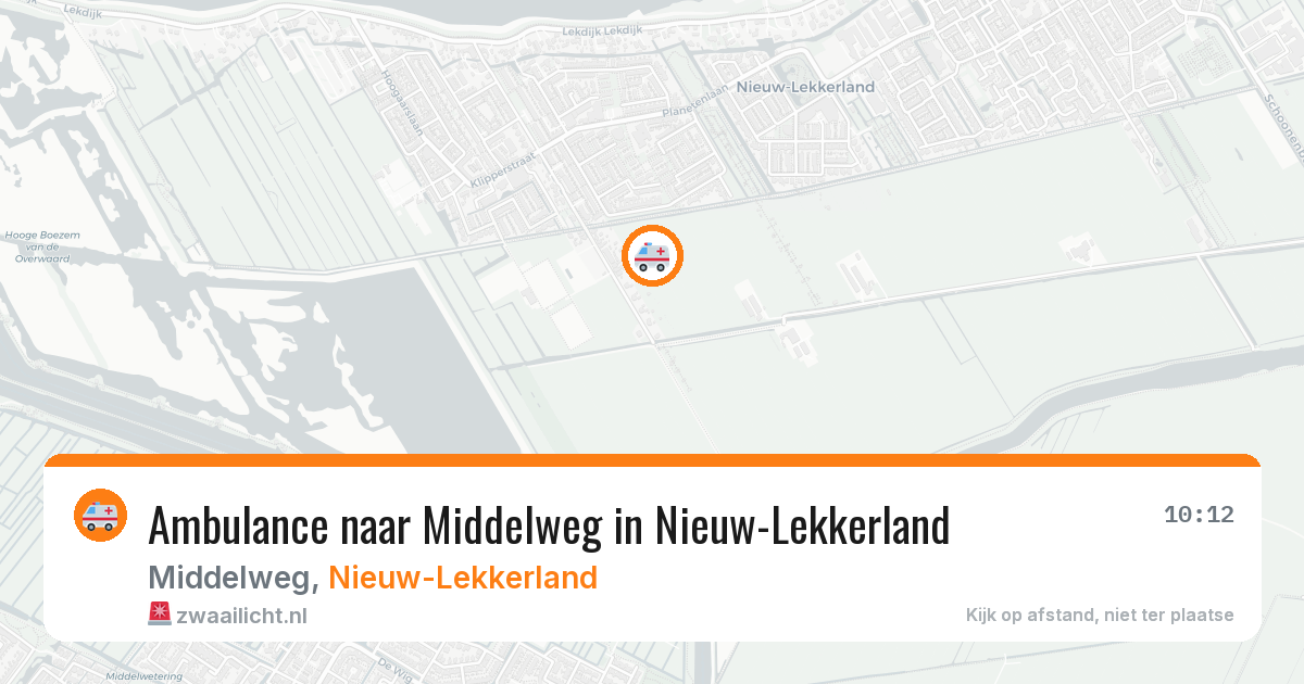 Ambulance naar Middelweg in Nieuw-Lekkerland — 25 mei 2026