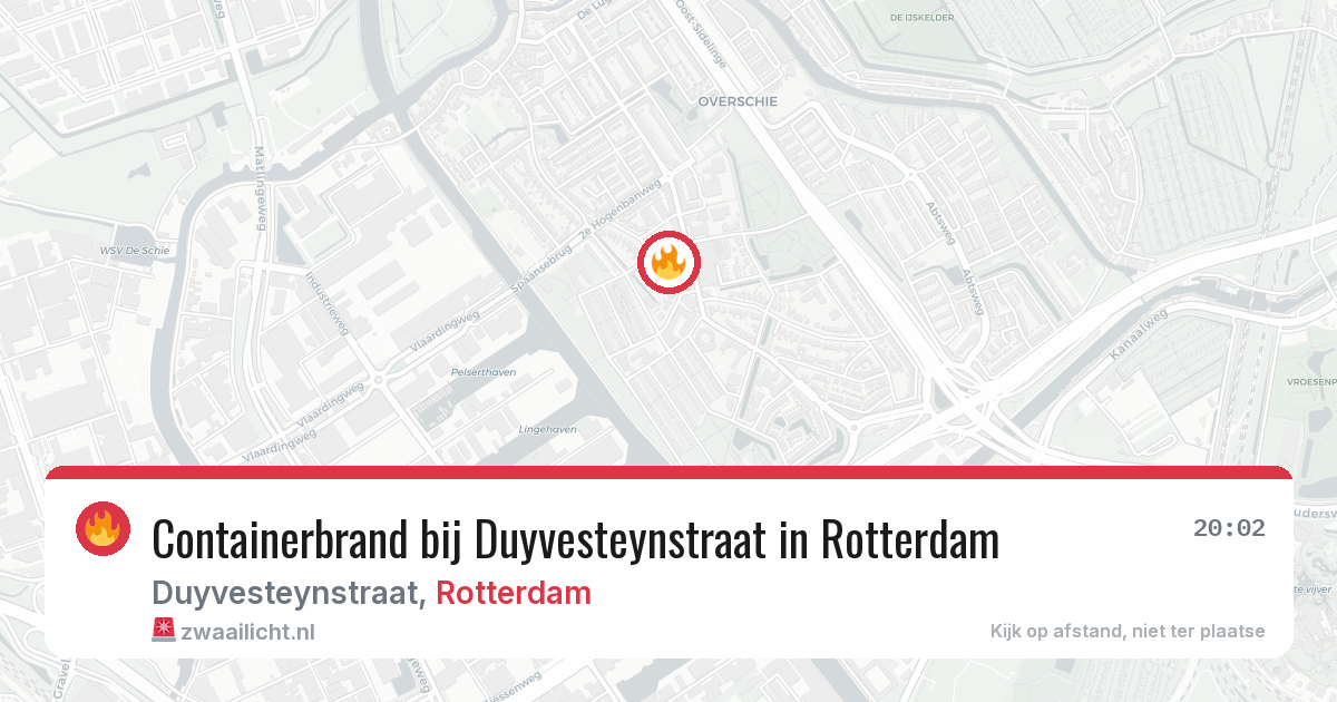 Containerbrand bij Duyvesteynstraat in Rotterdam — 10 aug 2026