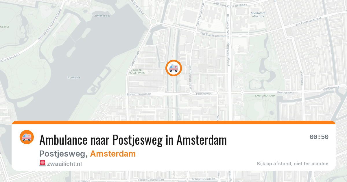 Ambulance naar Postjesweg in Amsterdam — 13 jul 2026