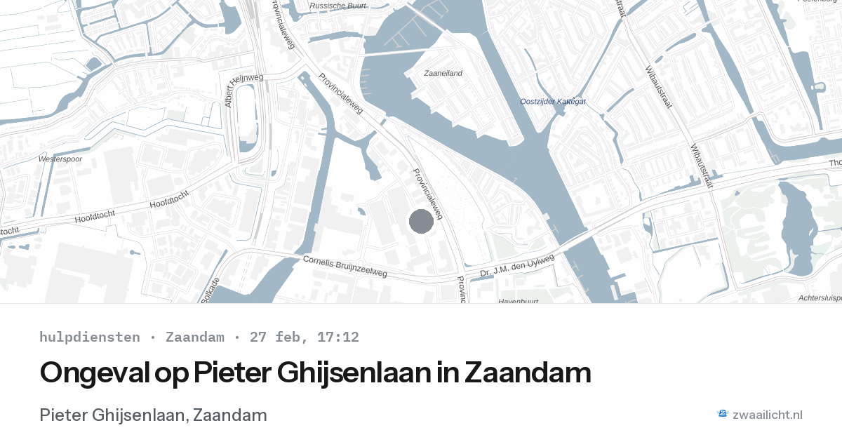 Ongeval op Pieter Ghijsenlaan in Zaandam — 27 feb 2026