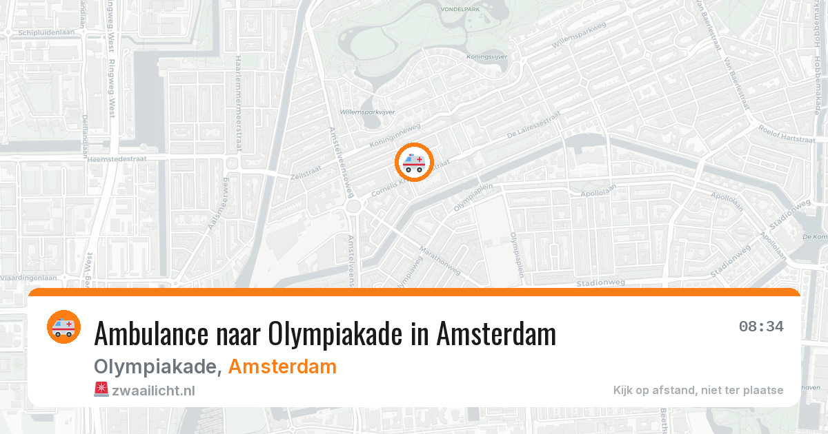 Ambulance naar Olympiakade in Amsterdam — 19 mei 2026