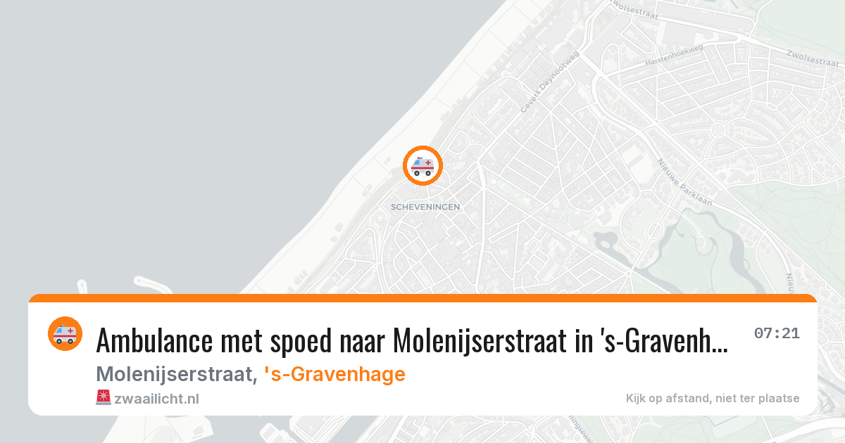 Ambulance met spoed naar Molenijserstraat in 's-Gravenhage — 9 aug 2026