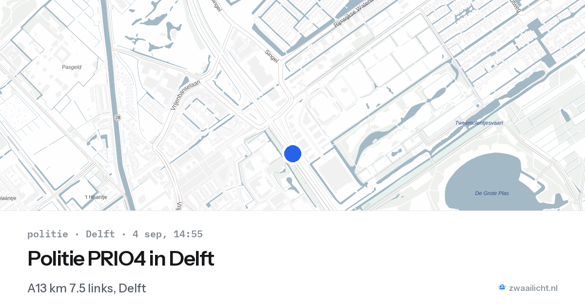 Politie PRIO4 in Delft — 4 sep 2026 | 🚨 Zwaailicht.nl