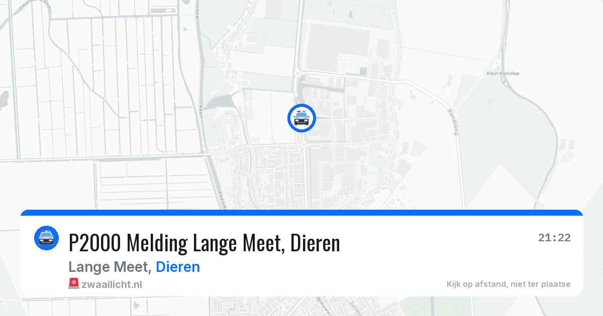 P2000 Melding Lange Meet, Dieren — 8 jul 2026