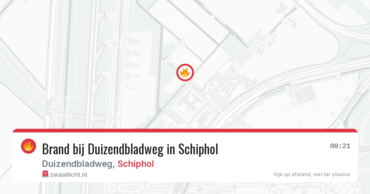 Brand bij Duizendbladweg in Schiphol — 26 jul 2026