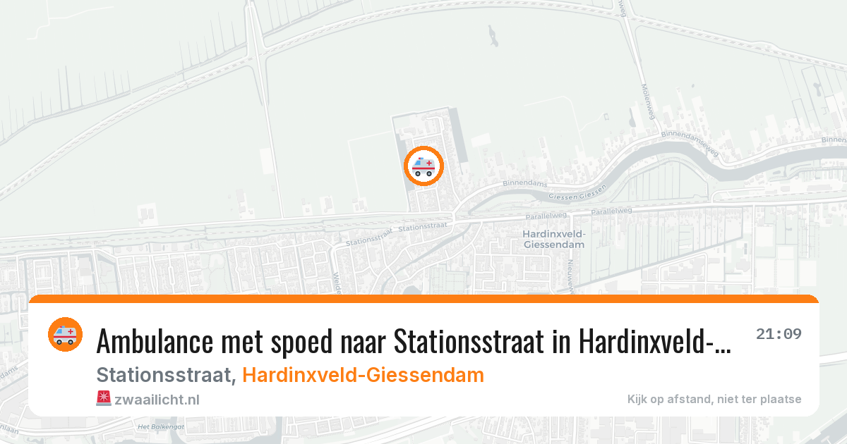 Ambulance met spoed naar Stationsstraat in Hardinxveld-Giessendam — 4 aug 2026