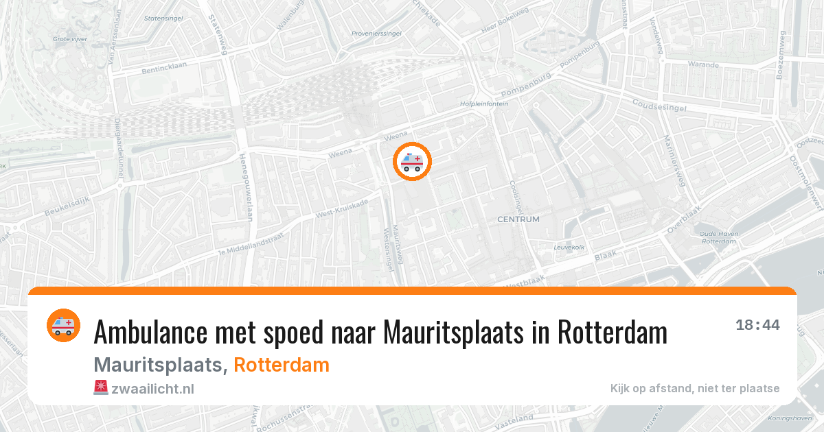 Ambulance met spoed naar Mauritsplaats in Rotterdam — 27 mei 2026