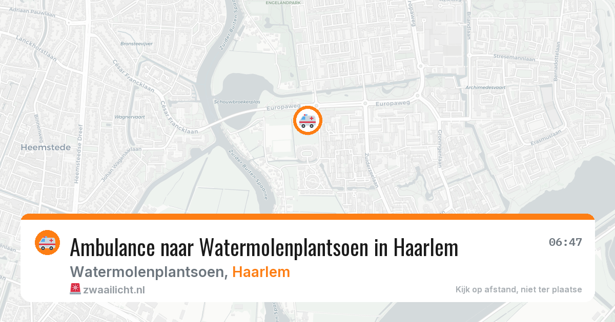 Ambulance naar Watermolenplantsoen in Haarlem — 19 jul 2026